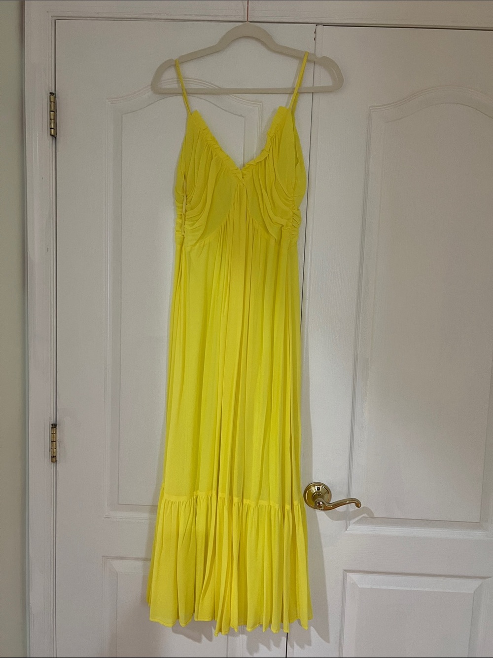 Suncoo Paris Sunny Yellow Spaghetti-Strap Maxi Dress